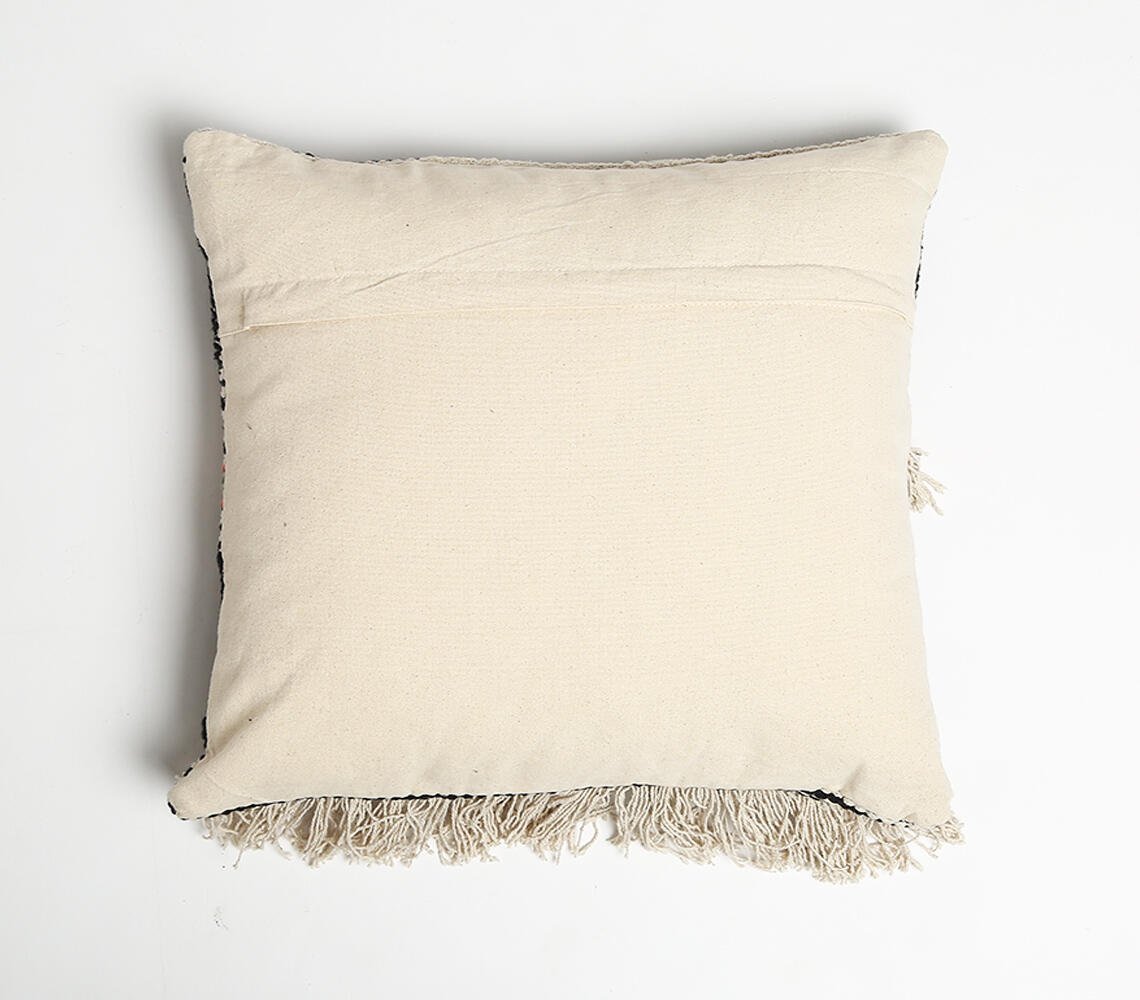 Textured Cushion Cover with Tassels