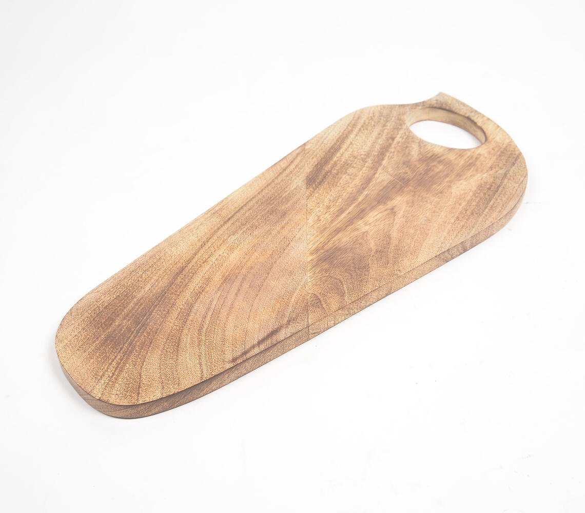 Hand Cut Mango Wood Elongated Serving Platter