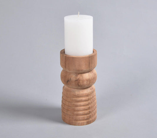 Recycled Turned Saal Wood Candle holder