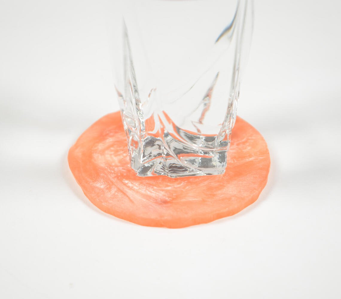 Sparkly Orange Resin Coasters (set of 4)