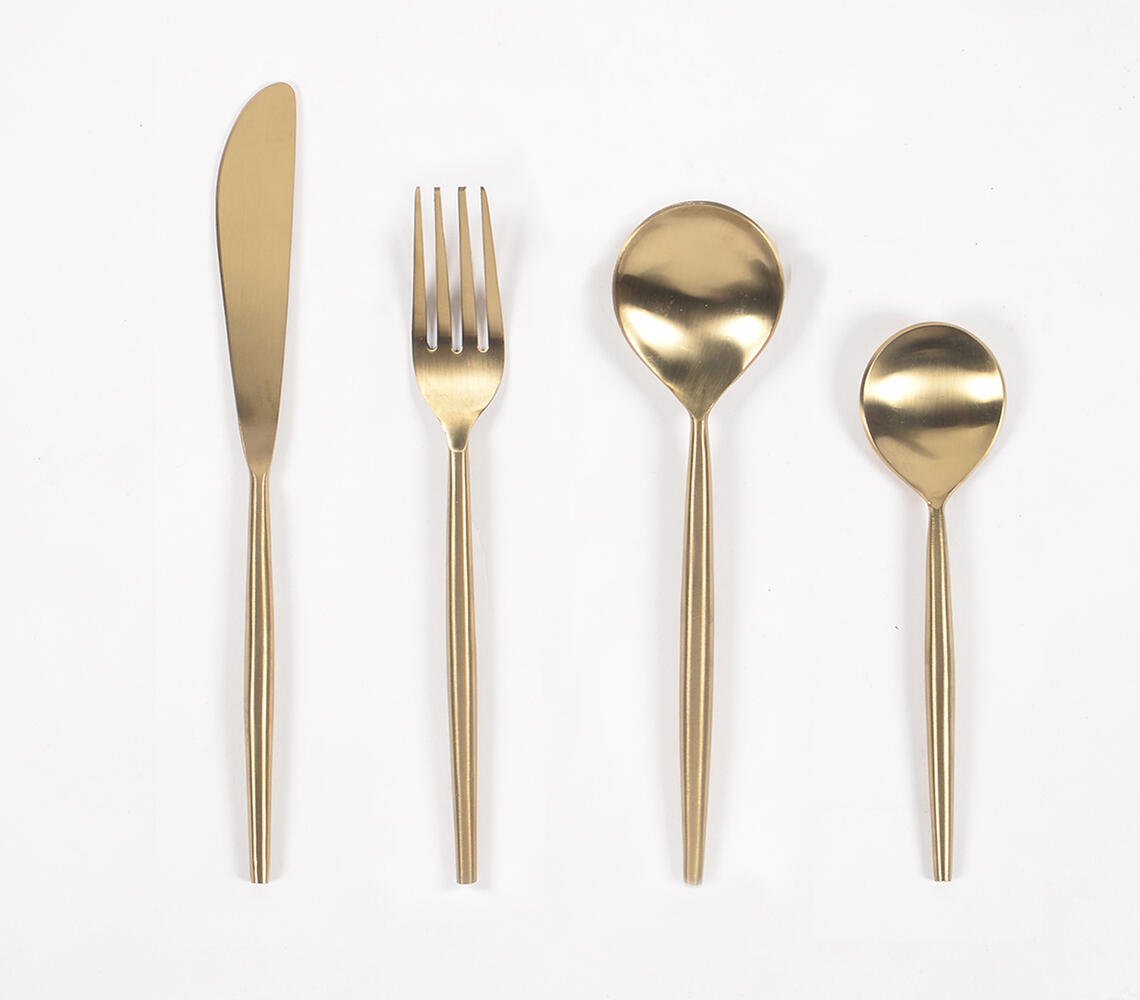 Gold-Finish Stainless Steel Cutlery (set of 4)