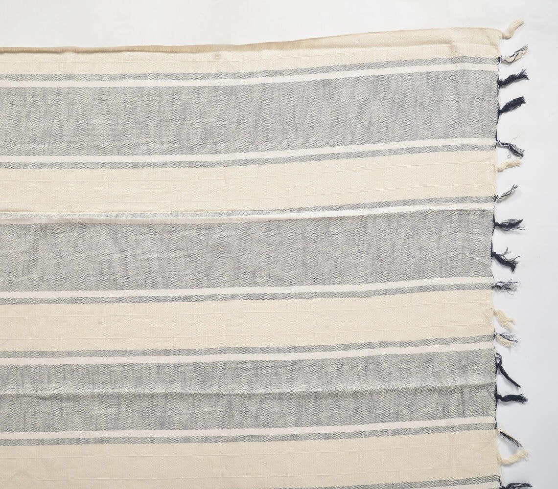 Woven Greyscale Cotton Throw