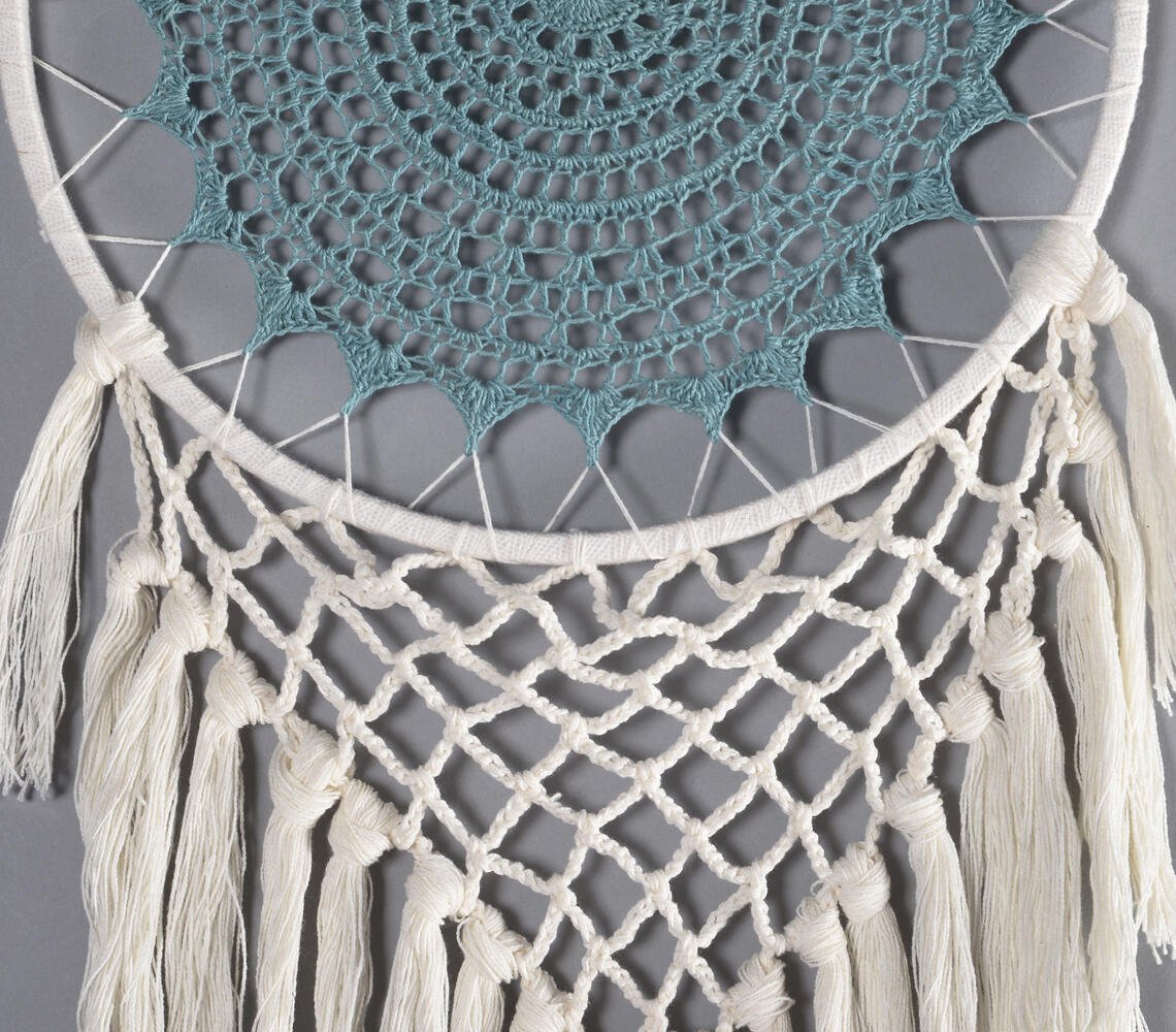 Teal Mandala Crochet Dreamcatcher