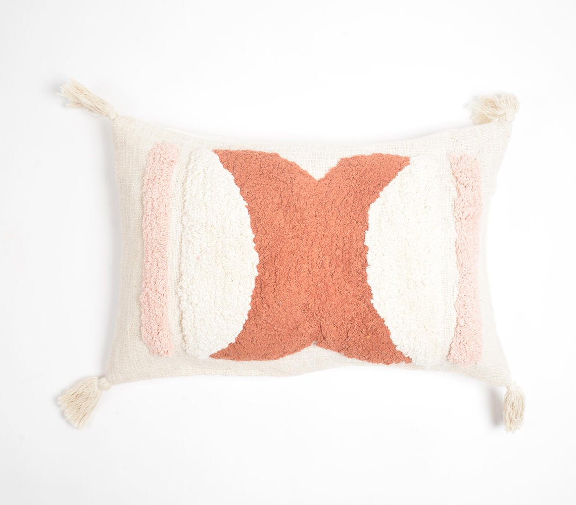 Tufted & Tassled Lumbar Cotton Cushion Cover