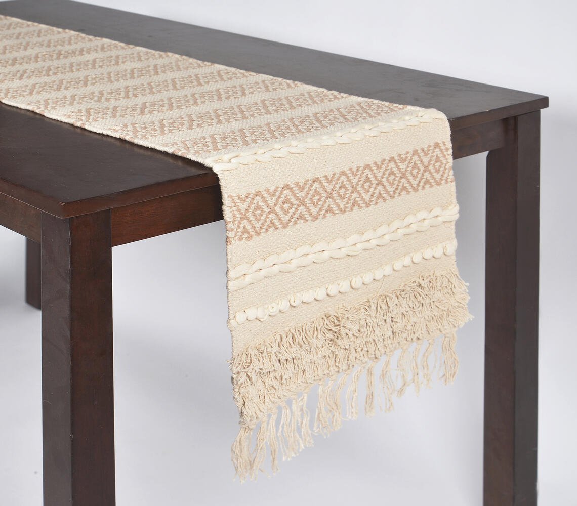 Handwoven Diamond Brown Table Runner