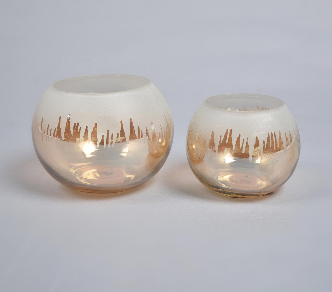 Abstract Statement Glass Votives (Set of 2)