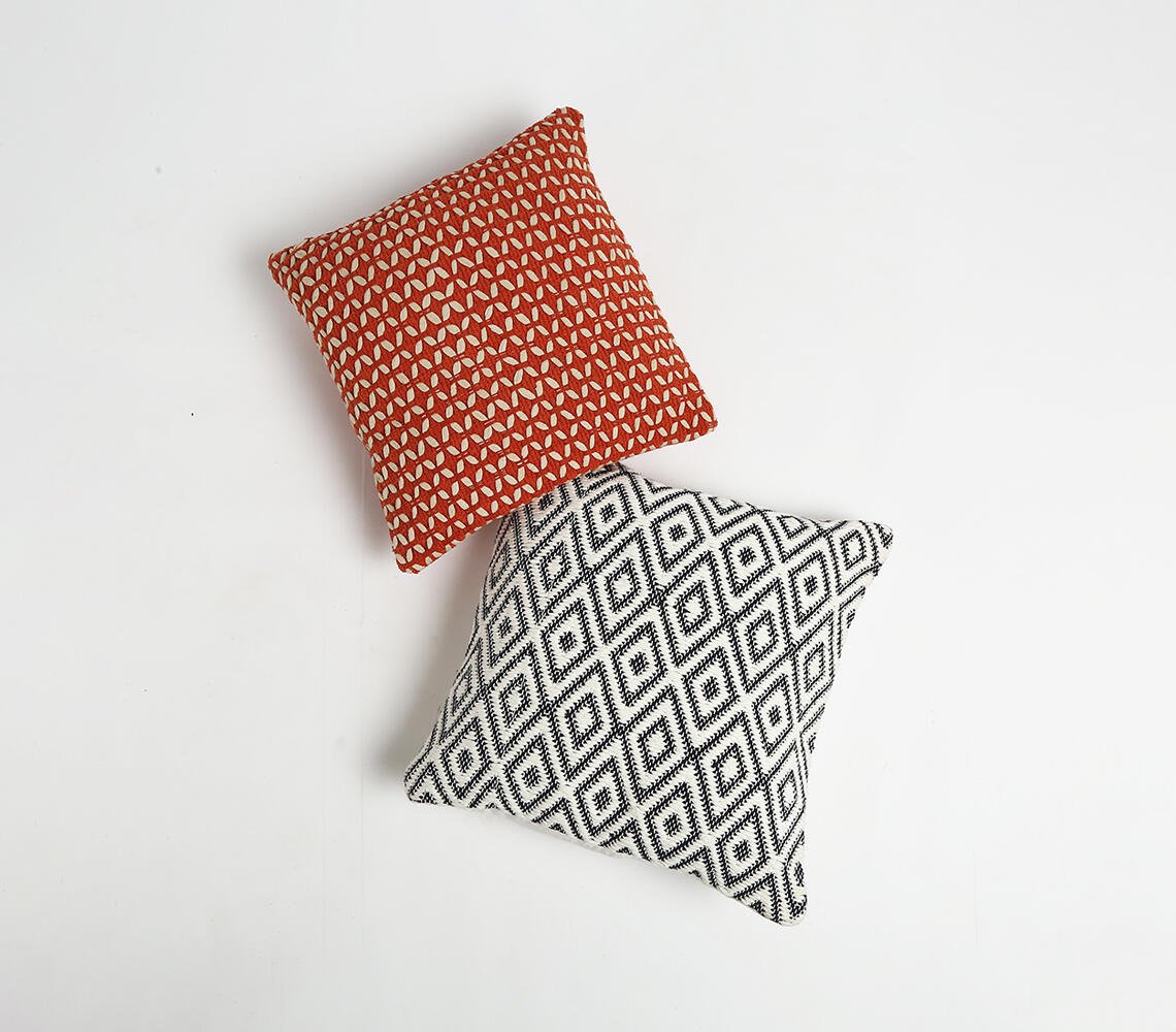 Textured Cotton & Acrylic Cushion Cover