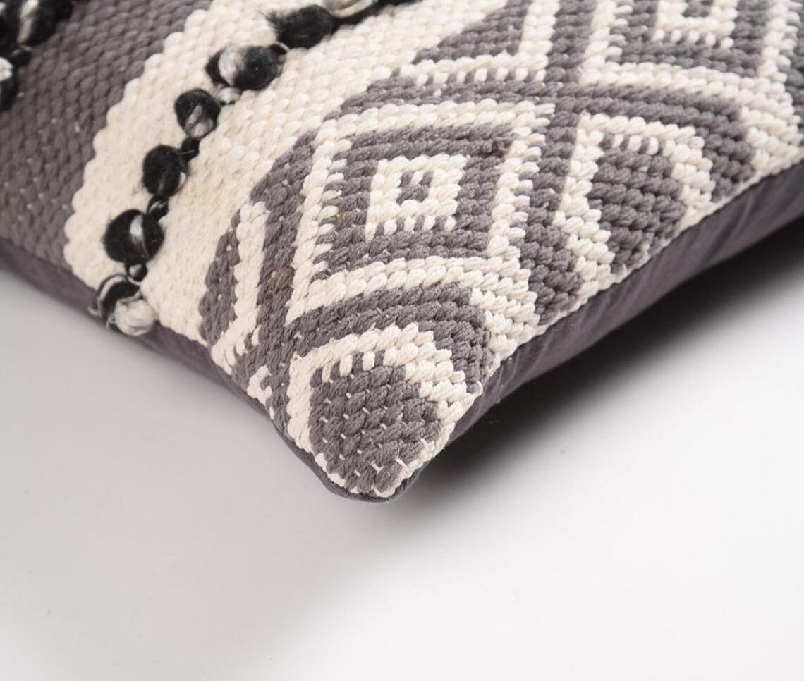 Textured Monochrome Patterned Cushion Cover