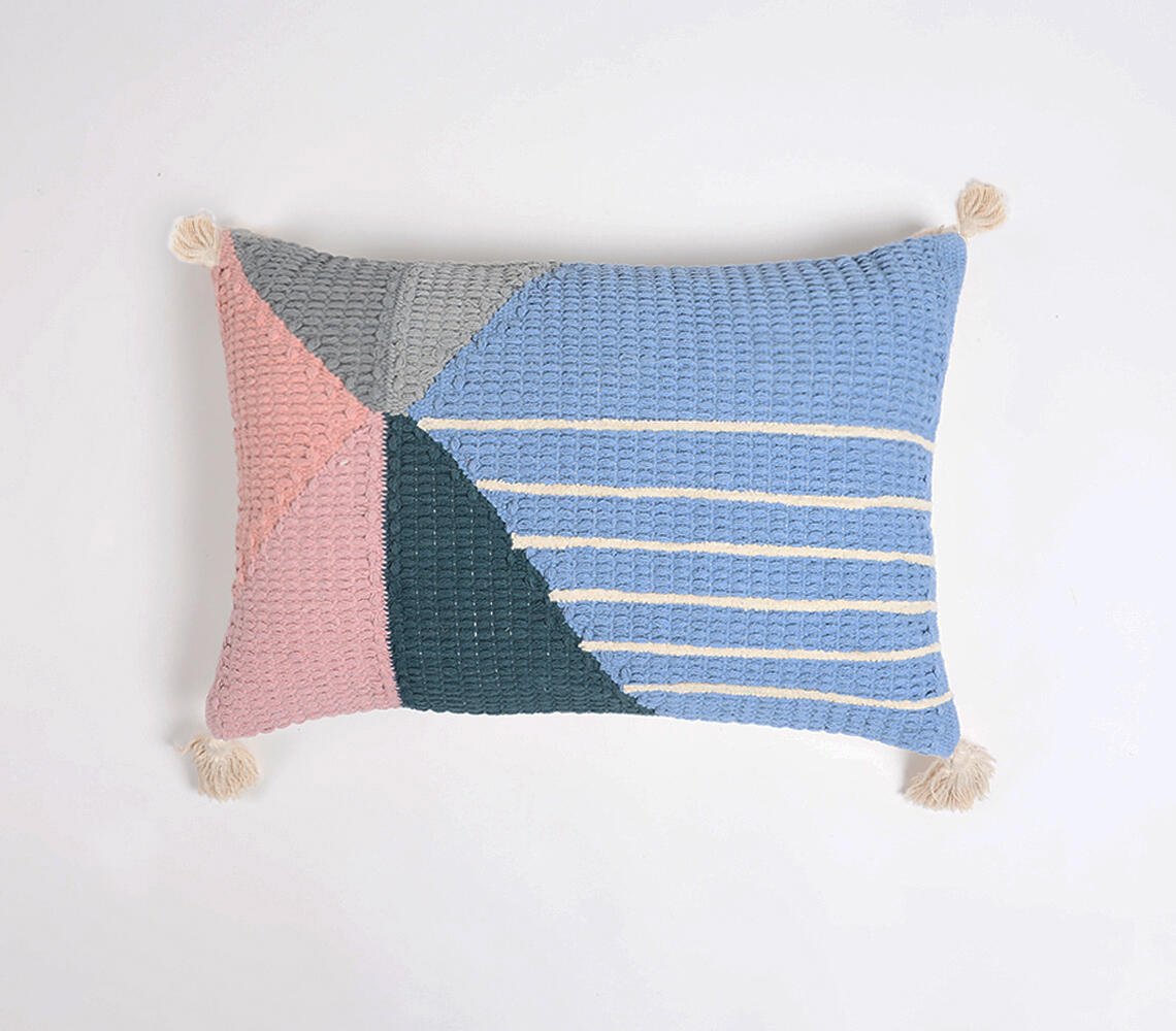 Handwoven Cotton Lumbar Cushion Cover