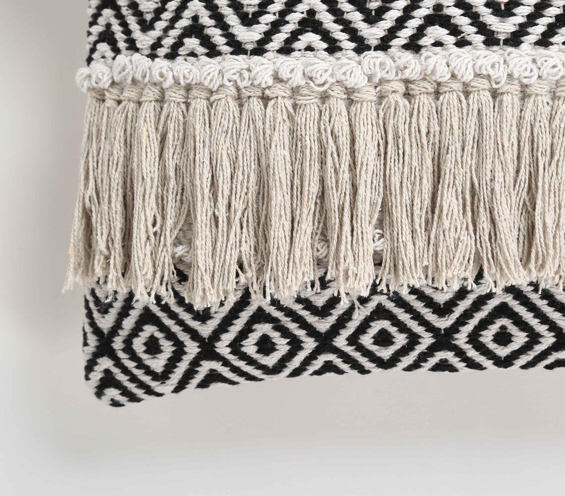 Tufted & Fringed Cotton cushion cover