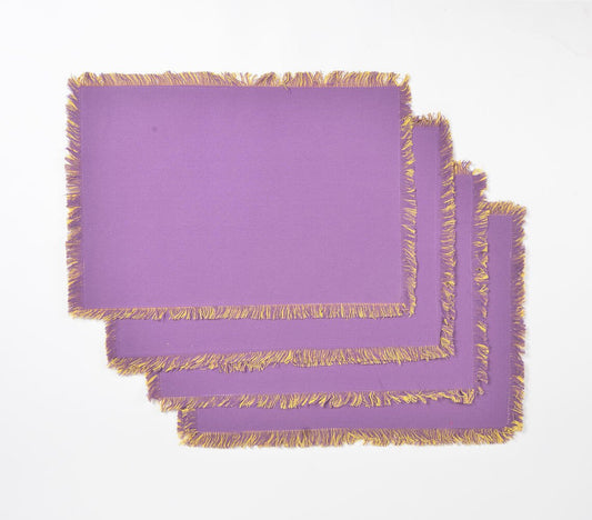 Omkeerbare placemats met franjes 30x40 cm (set van 6)