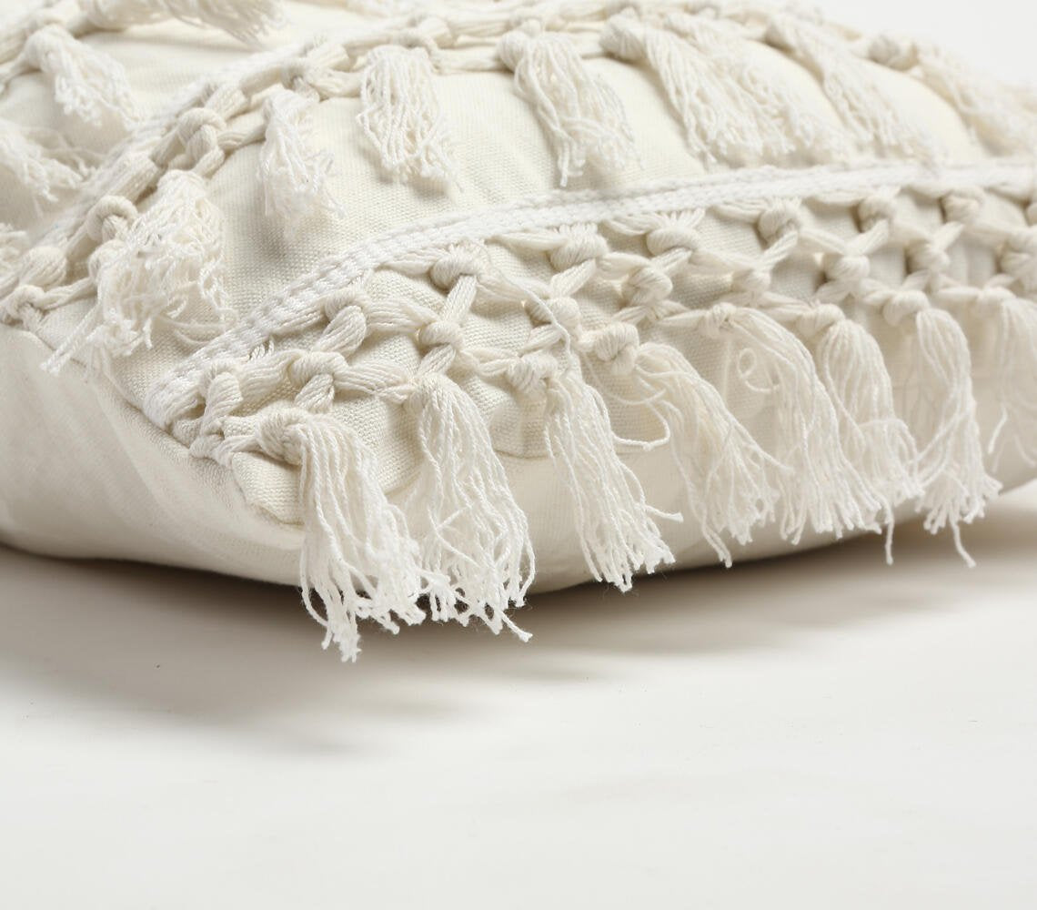 Tassel Embellished Cushion Cover