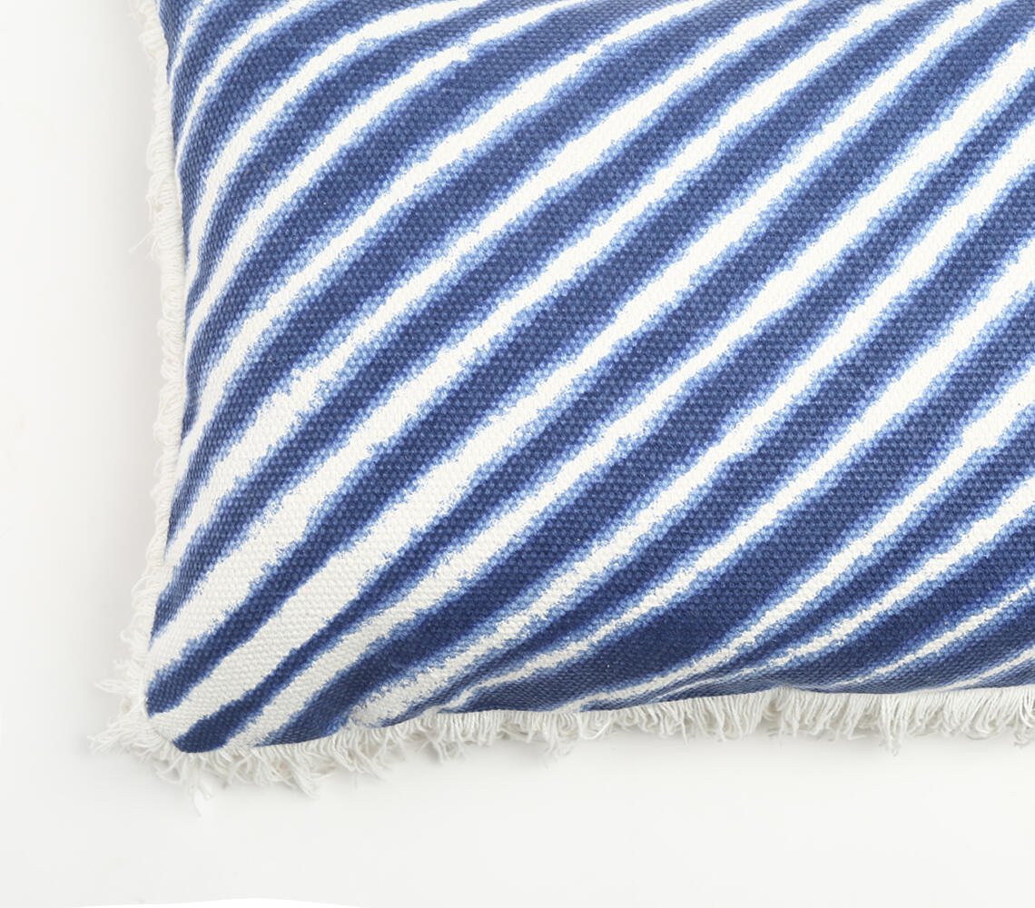 Diagonal Striped Fringed Cotton Sham