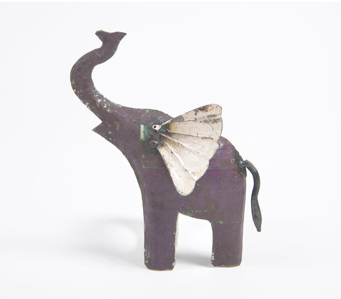 Galvanized & Recycled Iron Elephant Tabletop Decorative