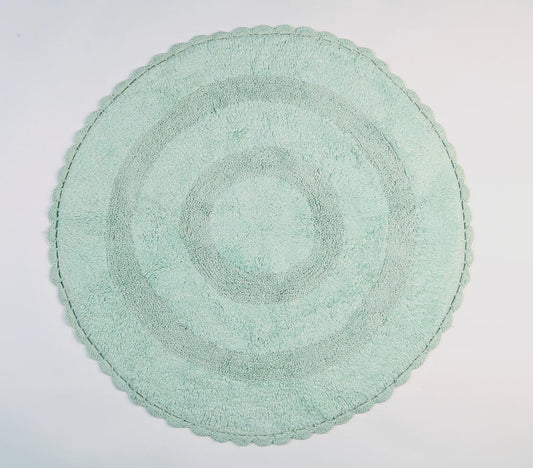 Woven Mint Textured Round Bath mat