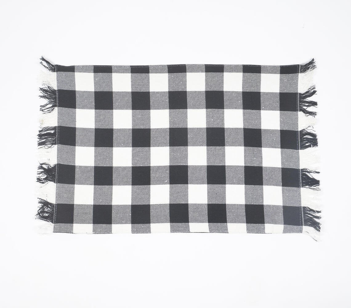 Cotton Buffalo Check Fringed Placemat (Set of 4)