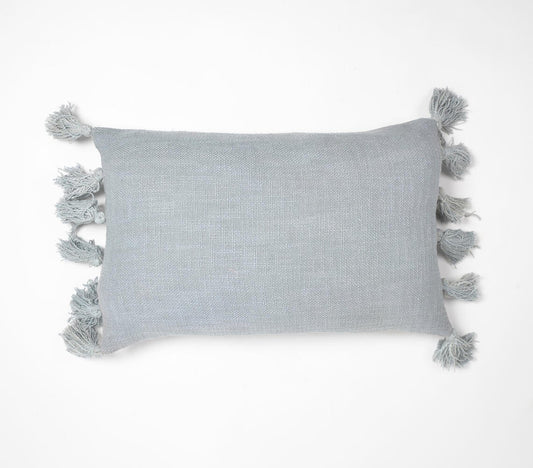 Boho Muted Tasselled Lumbar Cushion Cover