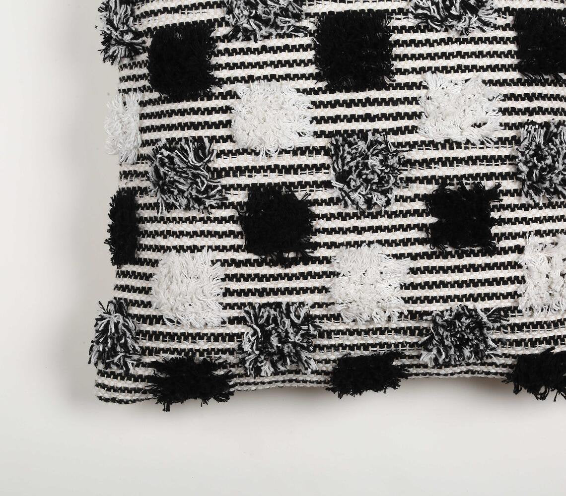 Dramatic Monochrome Cotton Cushion cover