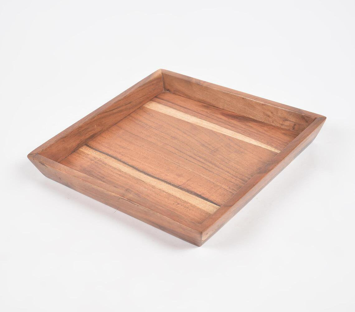 Hand Cut Acacia Wood Serving Tray