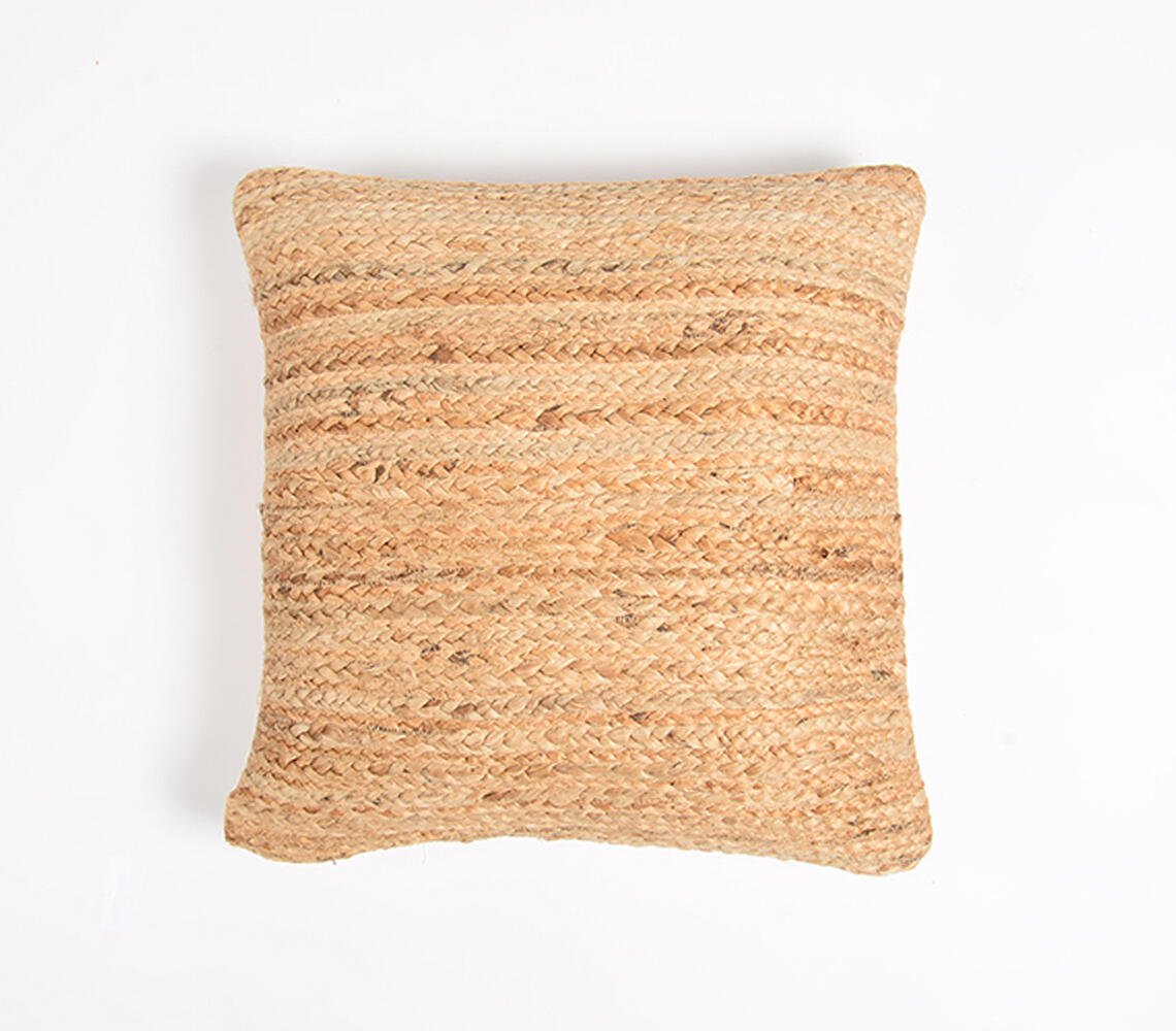 Hand Braided Jute & Cotton Cushion Cover