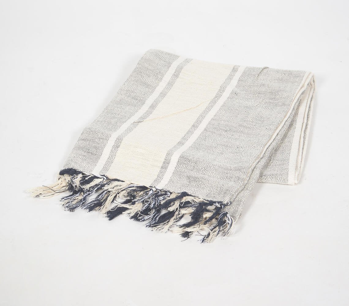 Woven Greyscale Cotton Throw