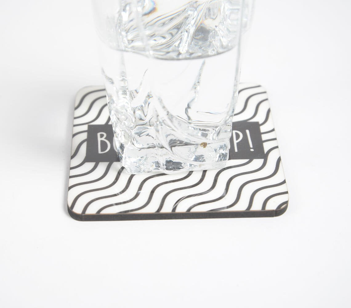 Assorted Typographic Monochrome Coasters (Set of 3)