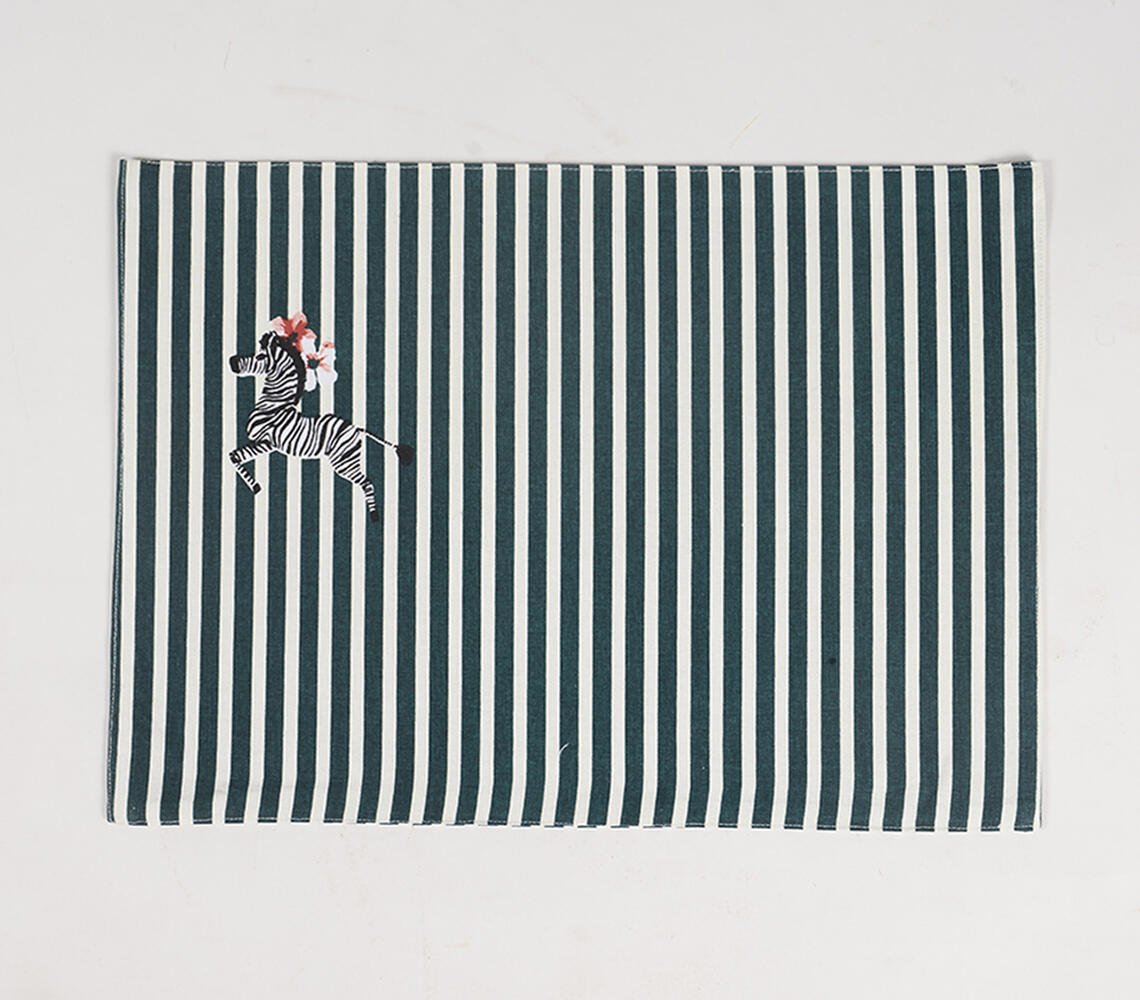 Set van 4 - Gestreepte monotone placemats