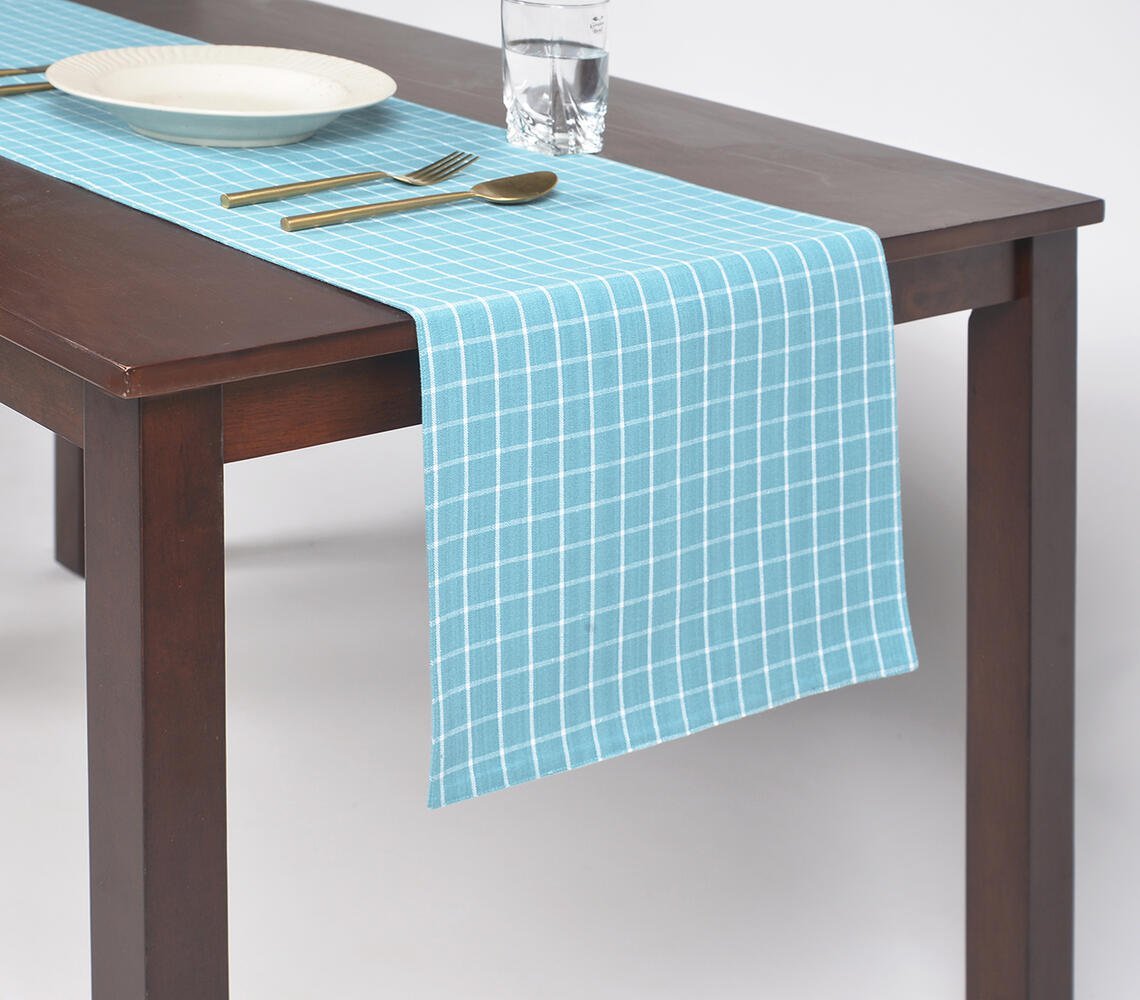 Checkered Sky Cotton Table Runner