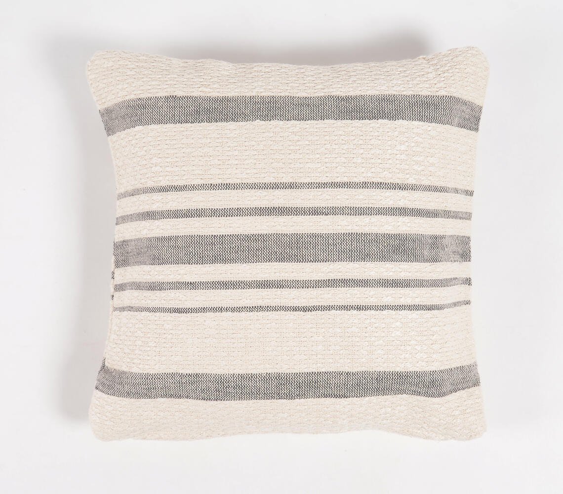 Handwoven Striped Cushion cover, 19 x 19 inches