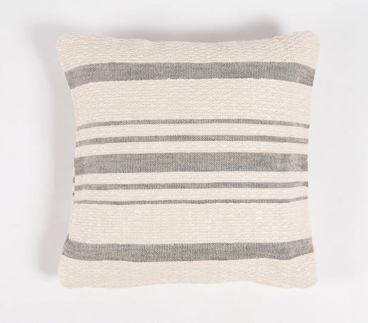 Handwoven Striped Cushion cover, 19 x 19 inches