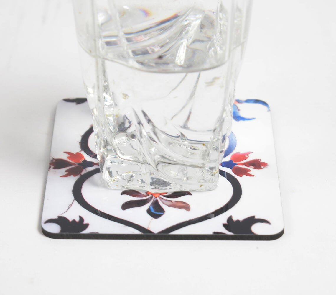 Taj Mahal Floral Laminated & Laser Cut MDF Coasters (set of 2)