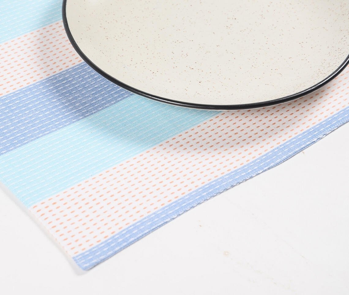 Set van 4 - Gestreepte handgeweven placemats