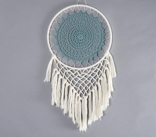 Teal Mandala Crochet Dreamcatcher