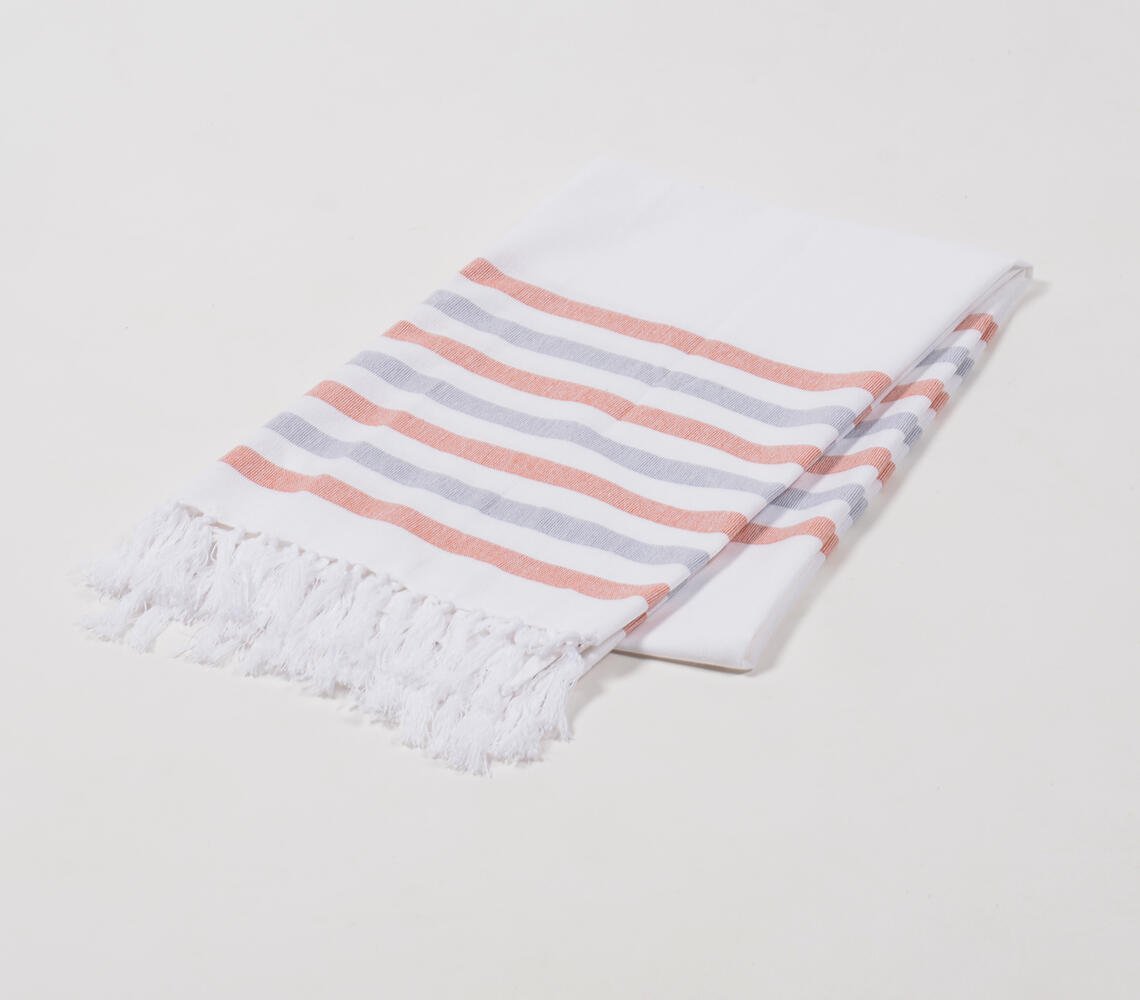 Yarn-dyed Red & Blue Hammam Towel