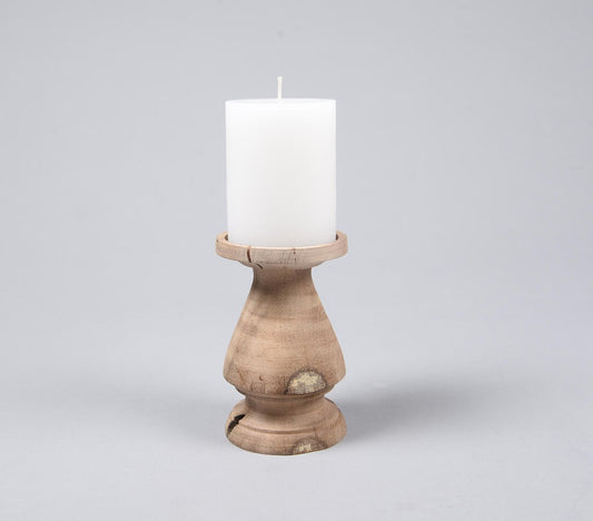 Recycled Turned Saal Wood Candle holder