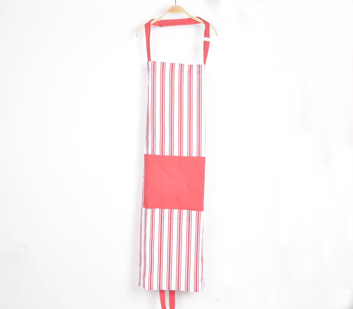 Handcrafted Striped Bold Christmas Cotton Apron