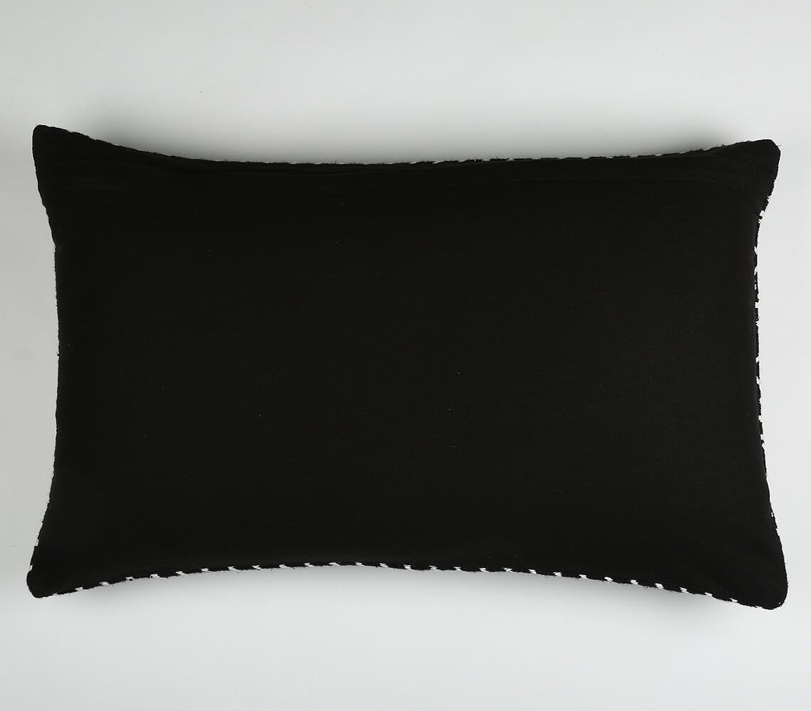 Woven & Embroidered Monotone Cushion cover, 26 x 16 inches