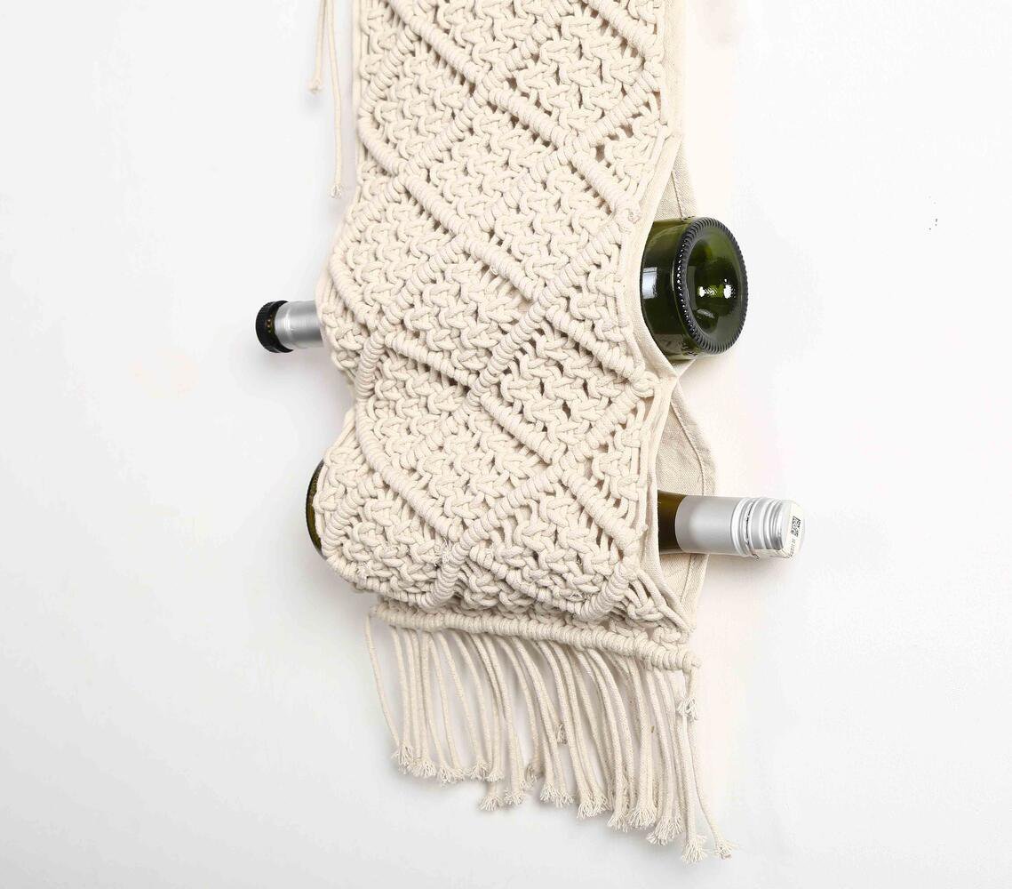 Bohemian Macrame Cotton Wine Rack