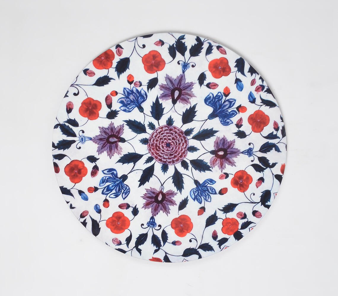 Vibrant Floral Laminated MDF & Cork Trivet