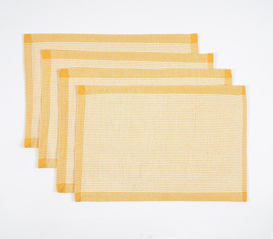 Orange Square Checks Cotton Placemat