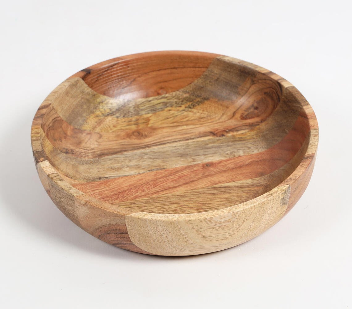 Earthy Mixed Wooden Serving Bowl