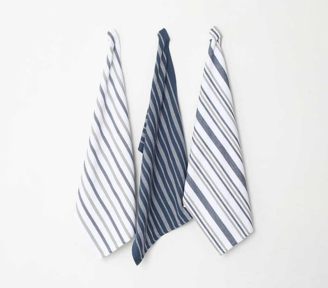 Navy Striped Kitchen Towels (set of 3)