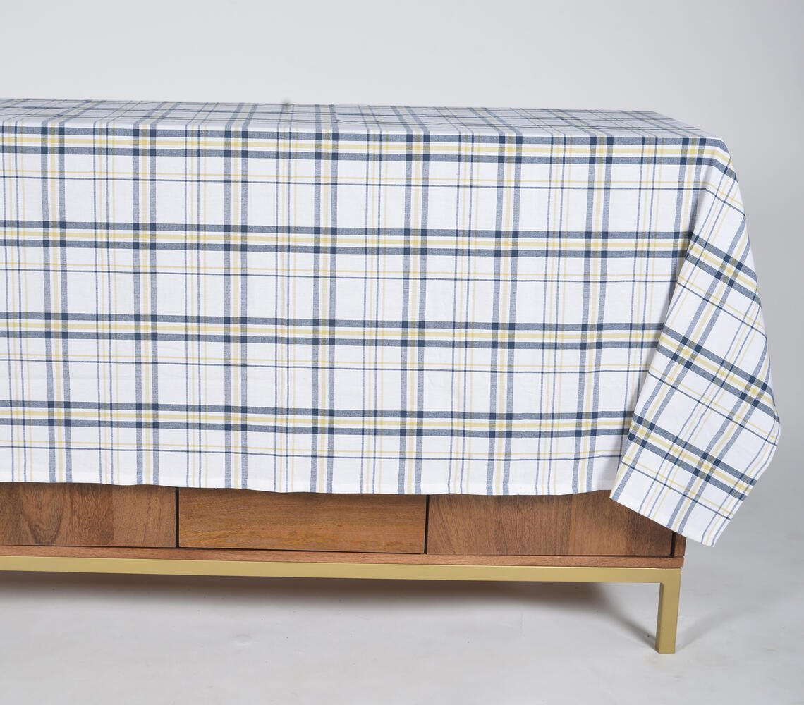 Tattersall Checks 4-Seater Cotton Tablecloth