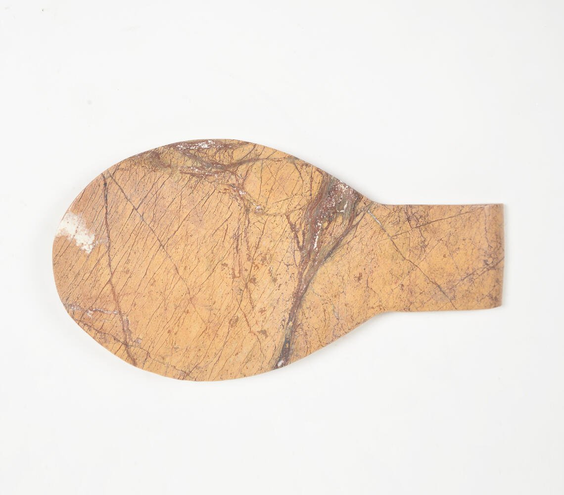 Fish-Shaped Ochre Marble Spoon Rest