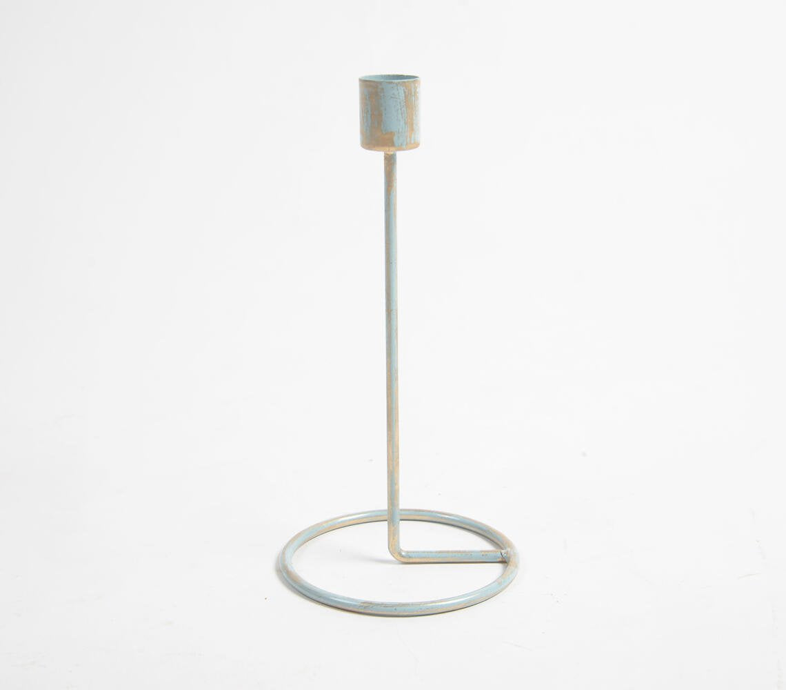 Distress Enameled Iron Candle Holder