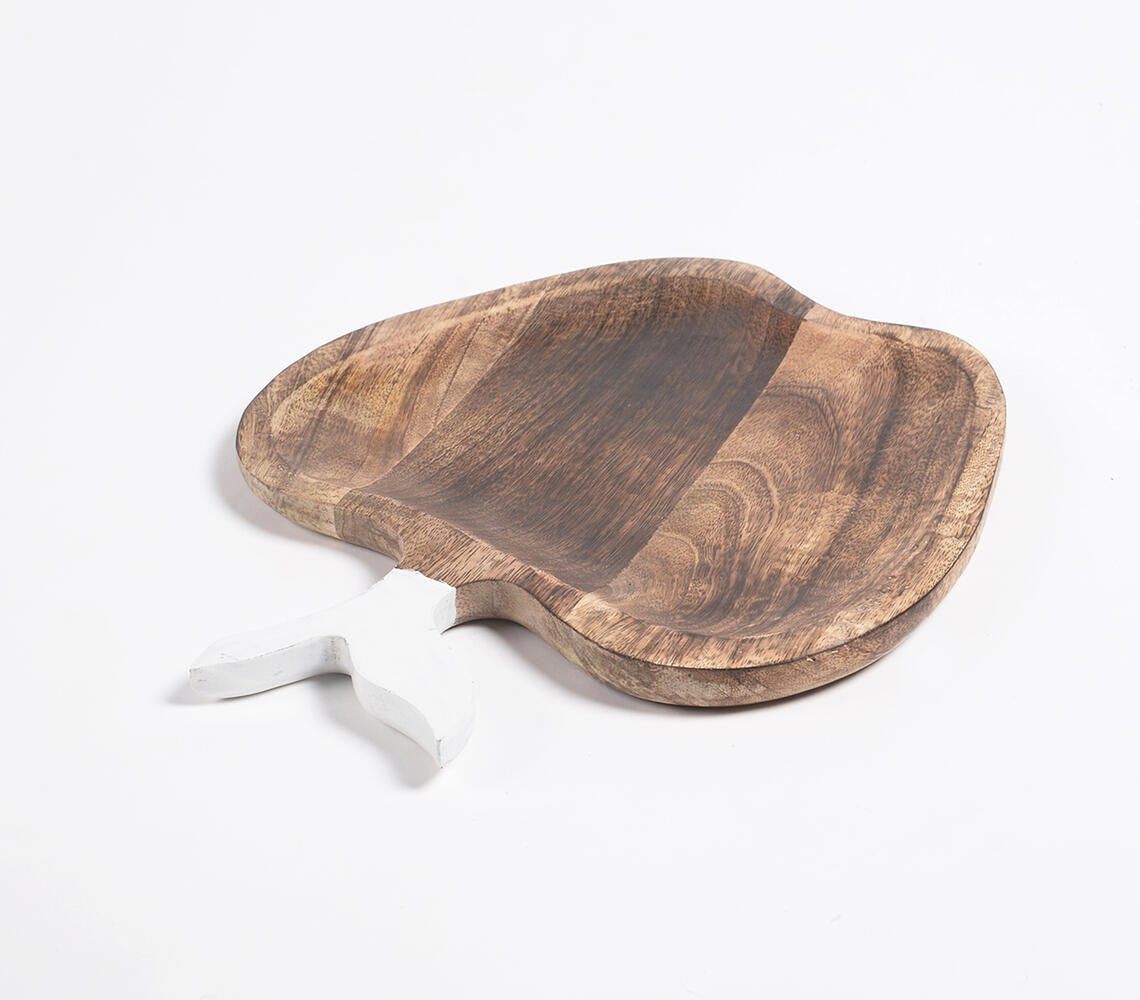 Hand Cut Mango Wood Apple Serving Tray