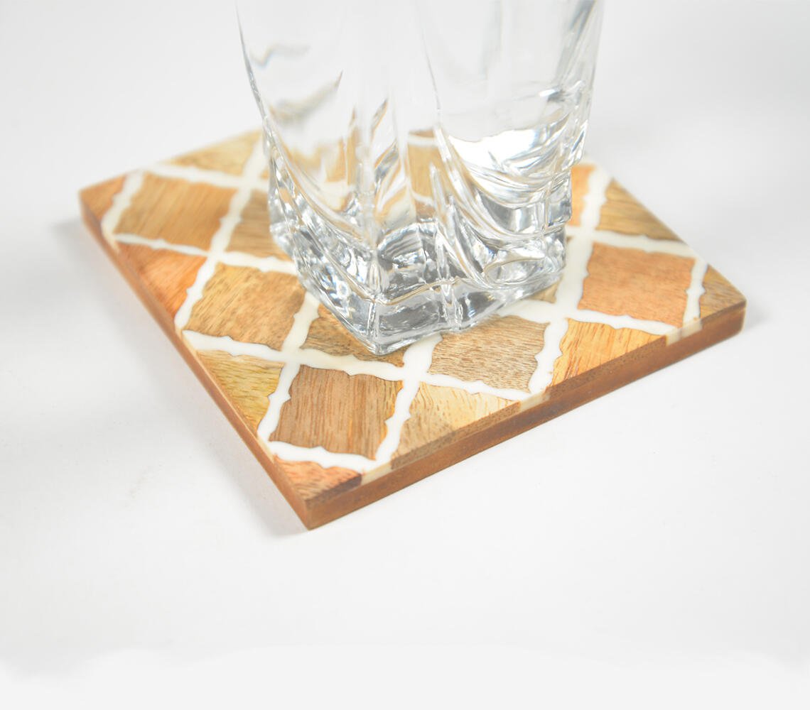 Diamond Mdf & Resin Coasters (set of 4)