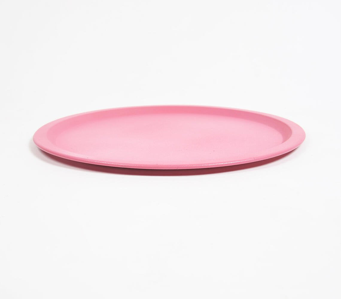 Pink Plain Round Charger Plate