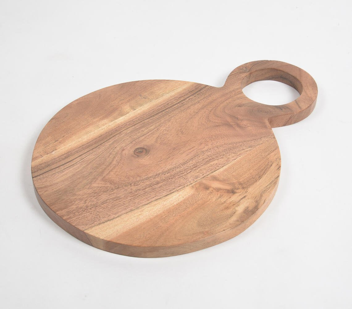 Natural Acacia Wood Round Cutting Board