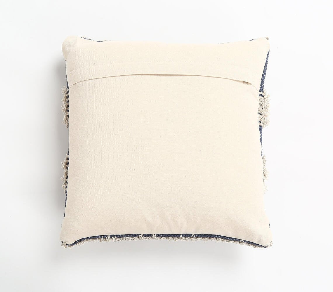 Tufted & Striped Cotton cushion cover